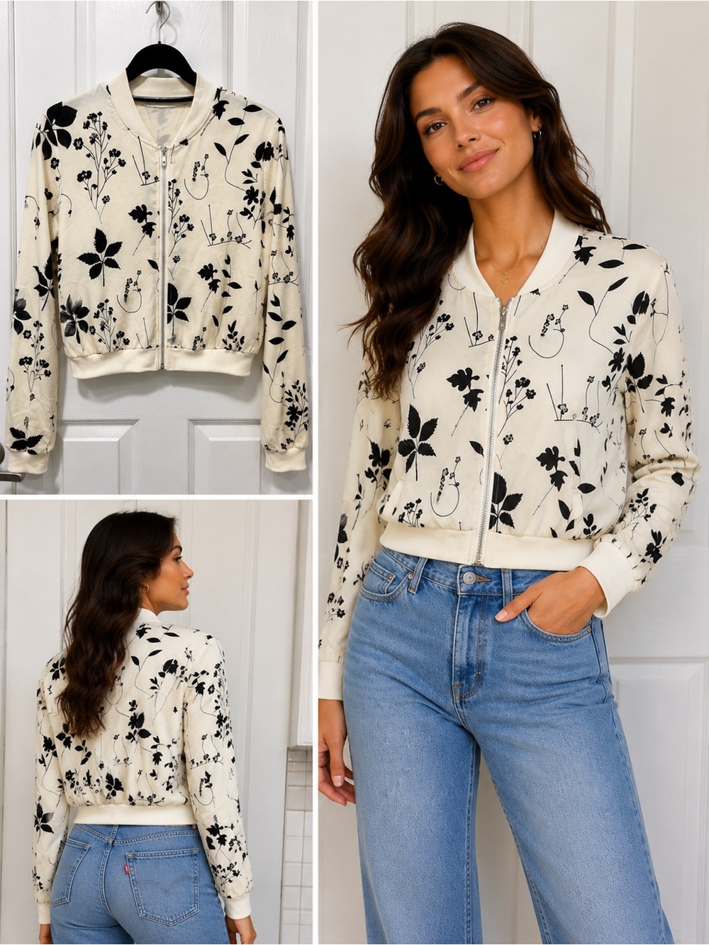 CROP LIGHT WEIGHT BOMBER JACKET